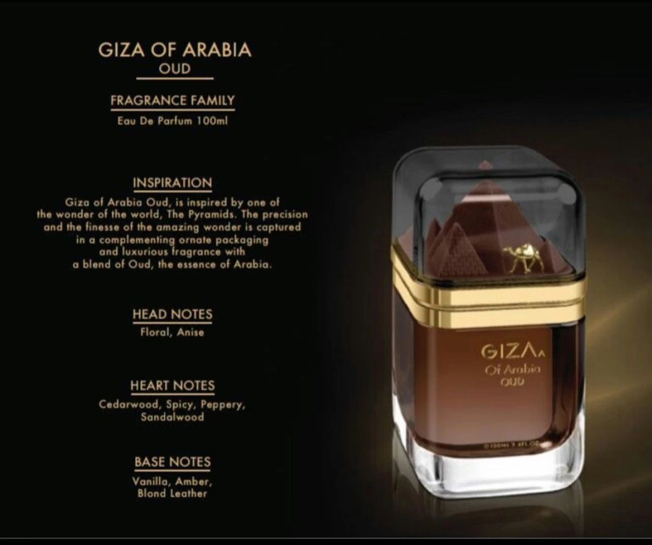 GIZA.
Of Arabia
OUD
e 100ML 3.4FL.OZ,