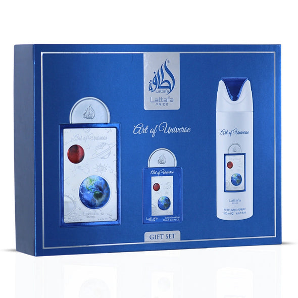 GIFT SET ART OF UNIVERSE UNISEX - 3 Piece Eau De Parfum Gift Set BY LATTAFA PRIDE